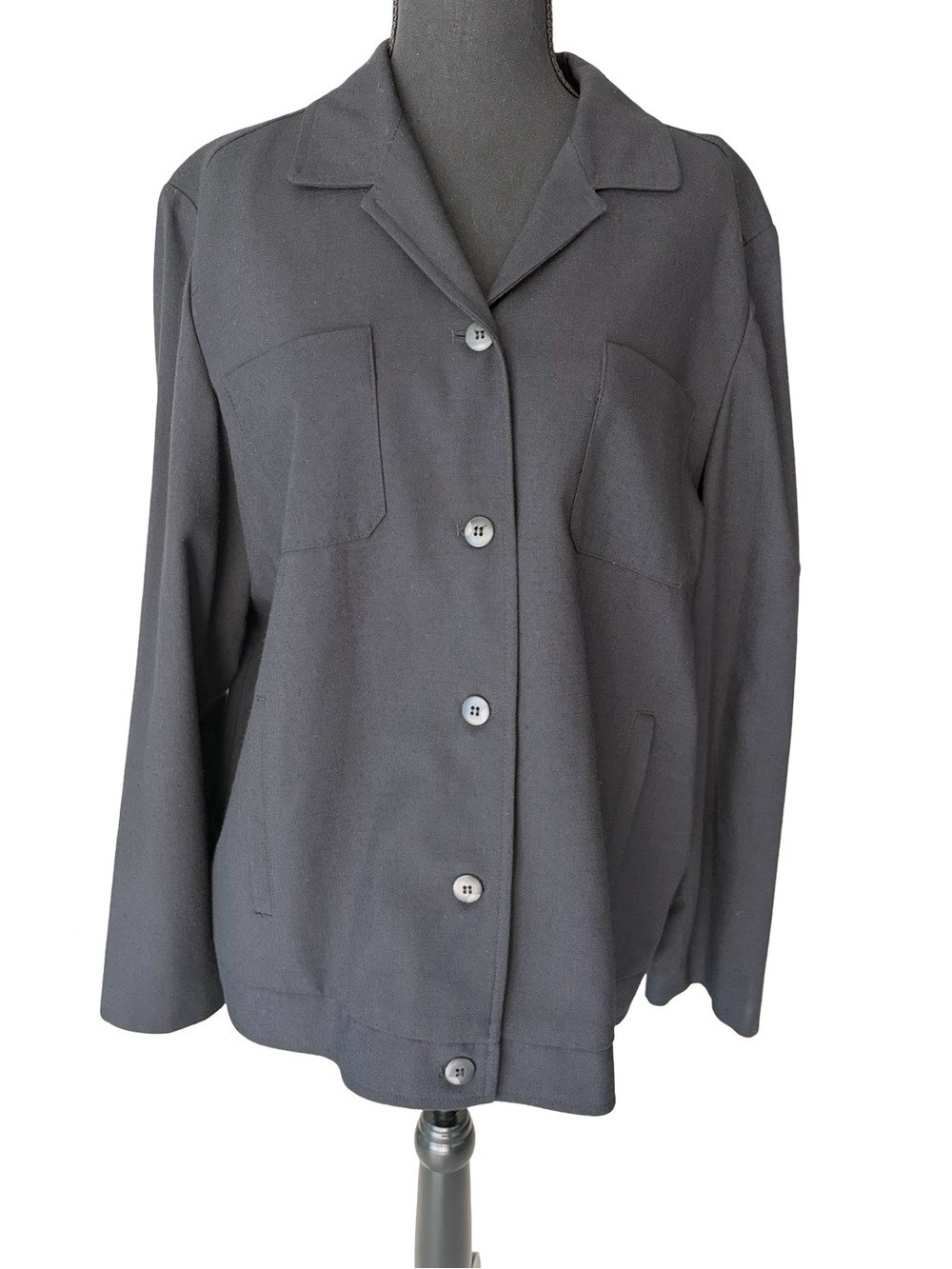 Requirements Black Button-Front Women's Jacket